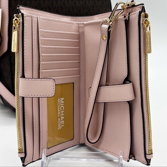 Michael Kors Medium Jaycee Zip Packet Backpack & Double Zip Wallet Wristlet - Picture 8 of 16